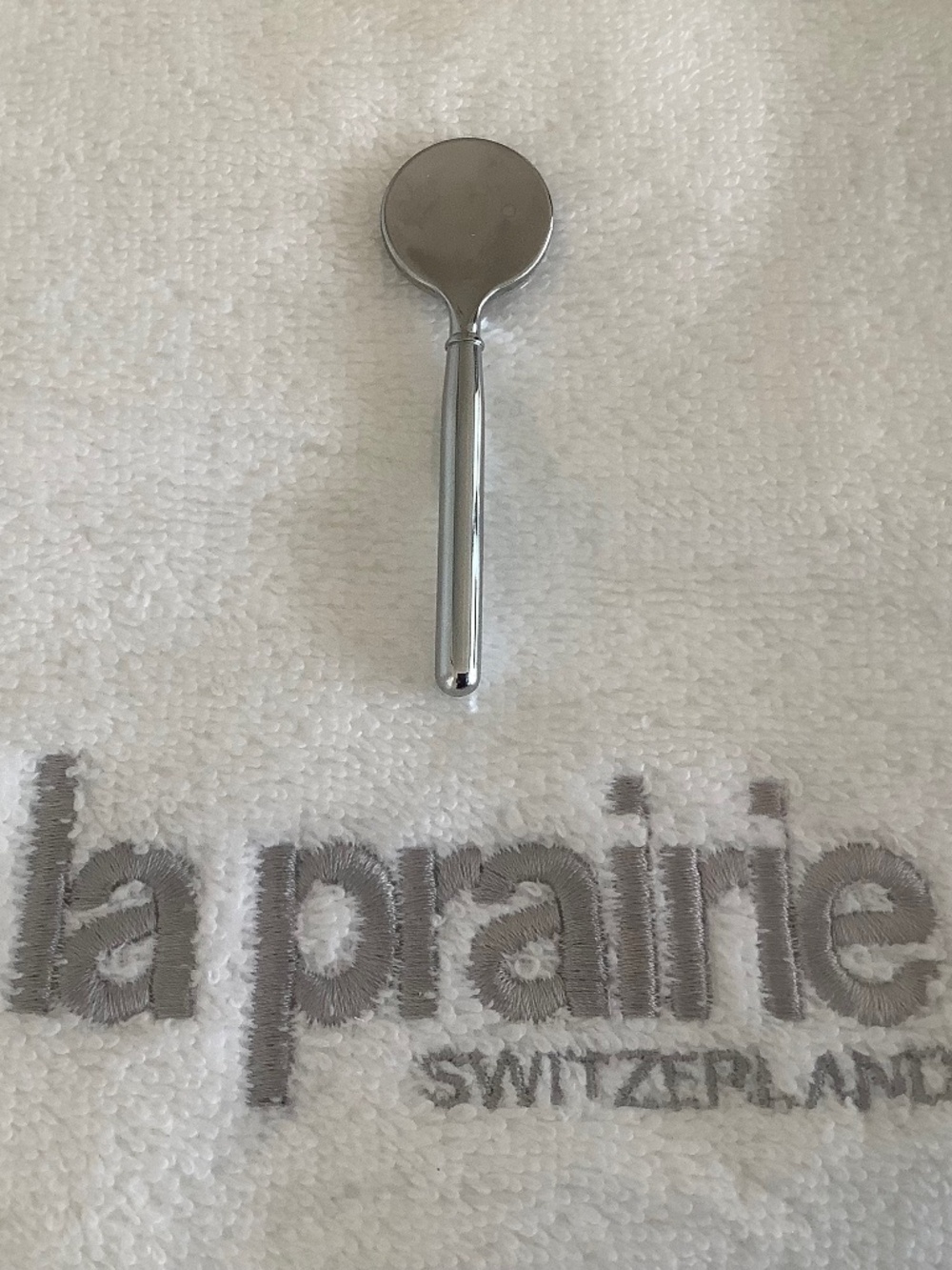 Authentic La Prairie silver tone spatula applicator